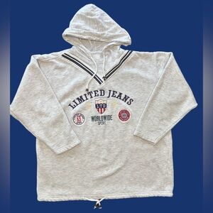 VTG 90s rare streetwear nautical boat collegiate embroidered varsity hoodie L/XL